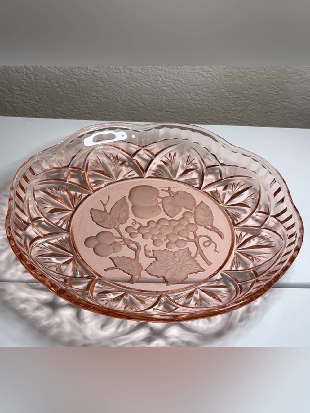 Rare 1940’s “Pioneer Pink” Platter, Federal Glass